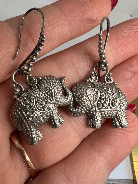 Sarda Jewelry - SARDA Sterling Silver Elephant Drop Earrings